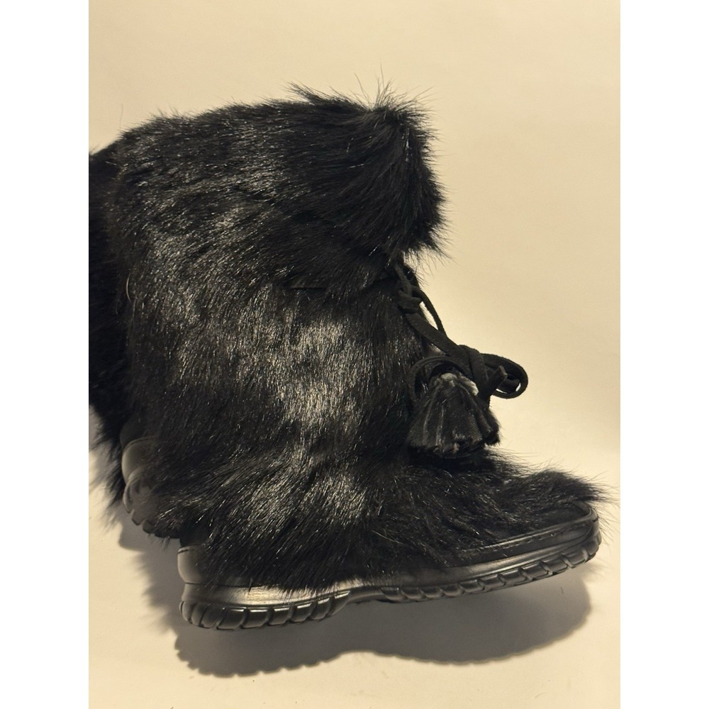 Winna Oscars Sport Boots Fur Black Size 6 Italy Leather Upper
